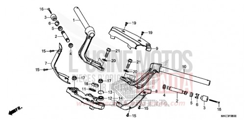 TUYAU DE GUIDON/PONT SUPERIEUR GL1800J de 2018